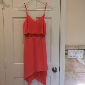 Bebe dress coral color. Size XS